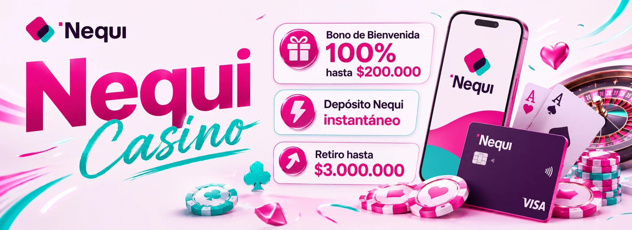 Bono de bienvenida del 100% hasta $200.000 en Nequi Casino